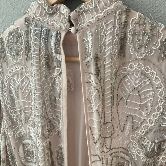 ASOS Edition NEW Pretty Embellished Beaded Mini Skater Dress - Blush - 6 - Picture 9 of 12